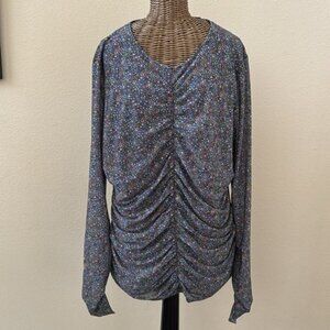 NWT Ted Baker Floral Ruched Long Sleeve Top 6 16